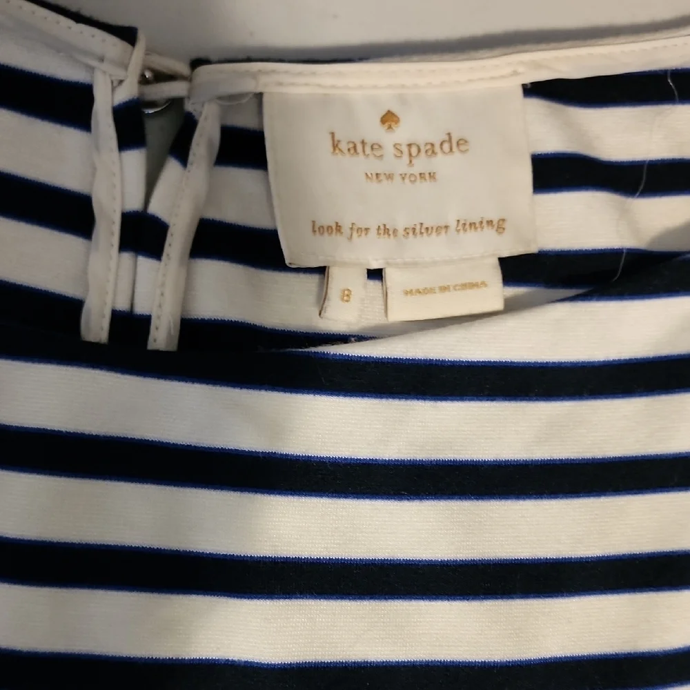 Kate Spade Trendy, Like New Navy and White Striped Dress In Size 8